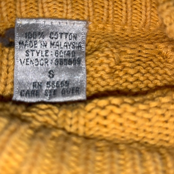 Mustard/Yellow Cable Knit Sweater - Picture 2 of 2